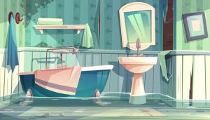 how to fix a flooded bathroom